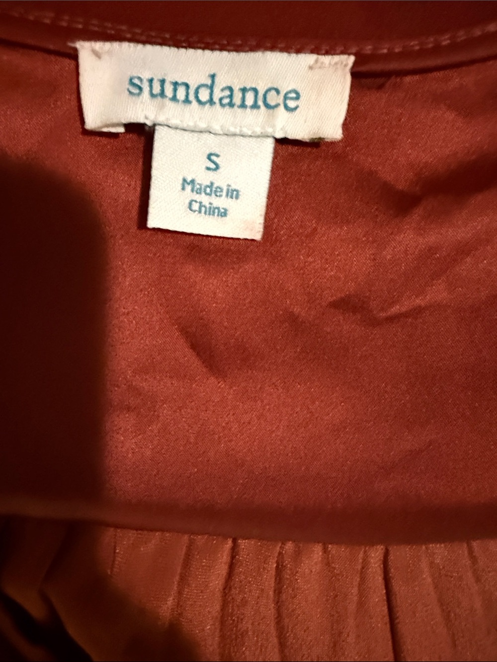 Sundance Rust Red Velvet Embroidered Button-Front Tunic - Picture 3 of 3